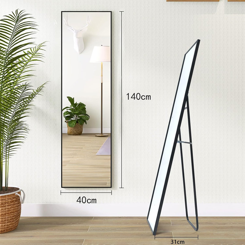 Aluminium Rectangle Mirror, Black