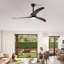 Ventilateur de plafond à pales en bois massif, ventilateur de plafond intérieur avec lumière avec télécommande, moteur réversible silencieux, 6 vitesses, 3 couleurs-936869970-936869973