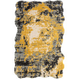 Loryssa Abstract Area Rug in Yellow