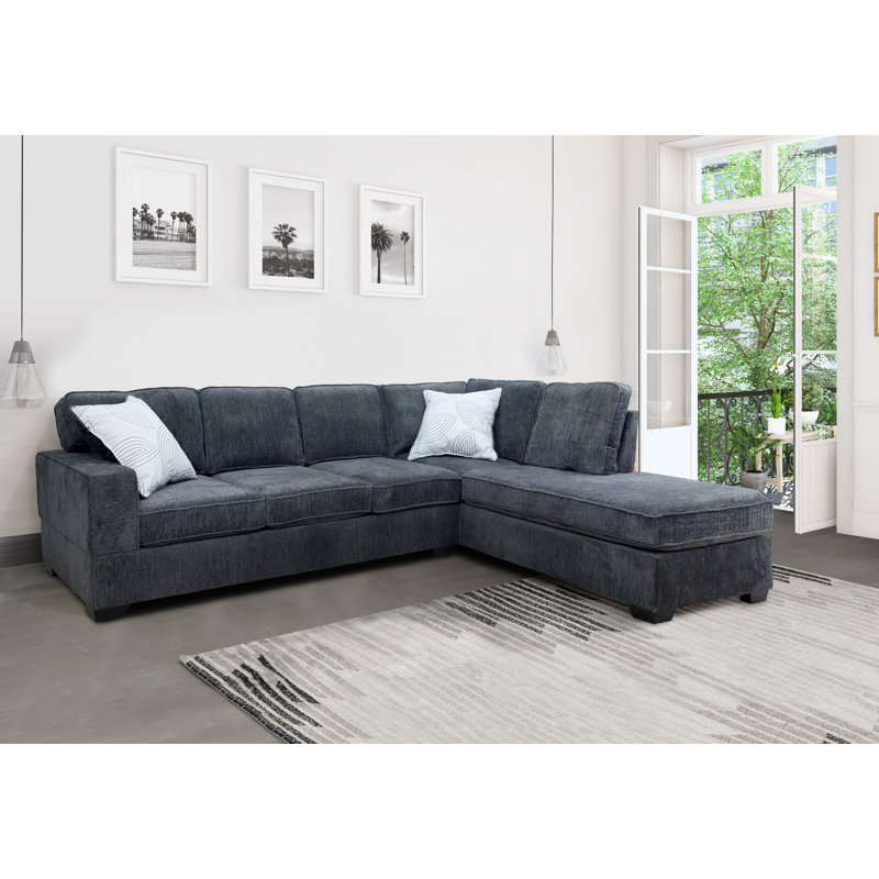 Canapé modulaire réversible en chenille Parkey, Gris chenille