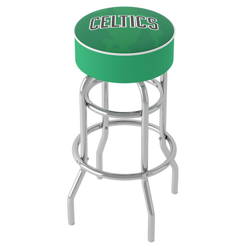 Swivel Upholstered Counter Stool with Metal Frame