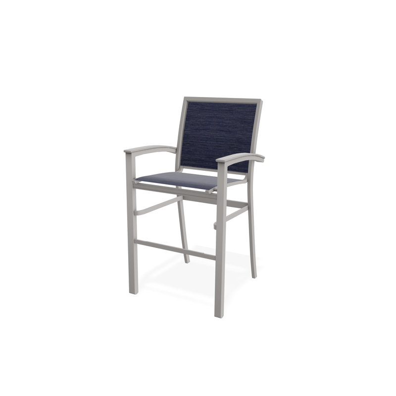 Chaise de café empilable en aluminium Bazza, Gris chaleureux, Indigo Collect