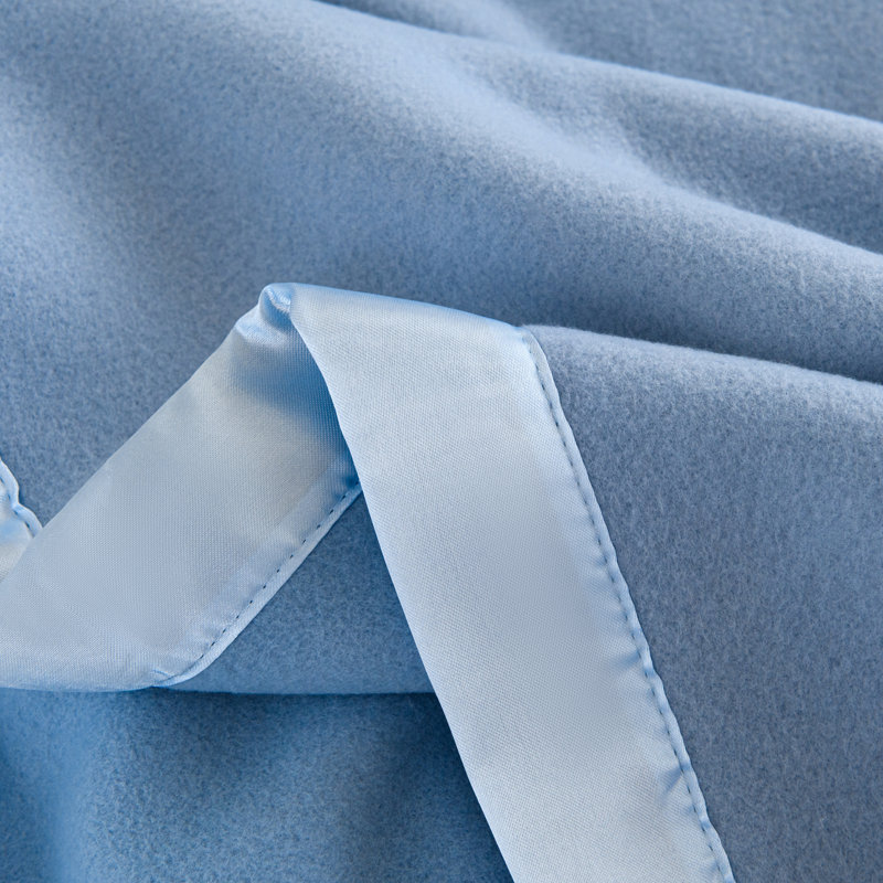 Jeté satiné, Lit simple, Bleu moyen