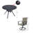  5-Piece Patio Dining Set, Taupe Foamed PVC-coated polyester Swivel Patio Chairs + 37" Square Metal Dining Table with Umbrella Hole, All-Weather Backyard Furniture-1102505660-1102505635