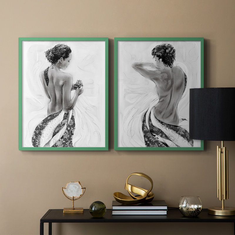 Solitude S croquis I - impression encadrée de qualité supérieure - prête à être accrochée - aucun clou requis - aucun clou requis