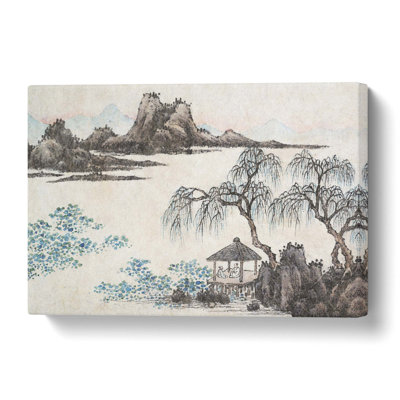 Pavilion Under The Willow Trees - Wrapped Canvas Painting
