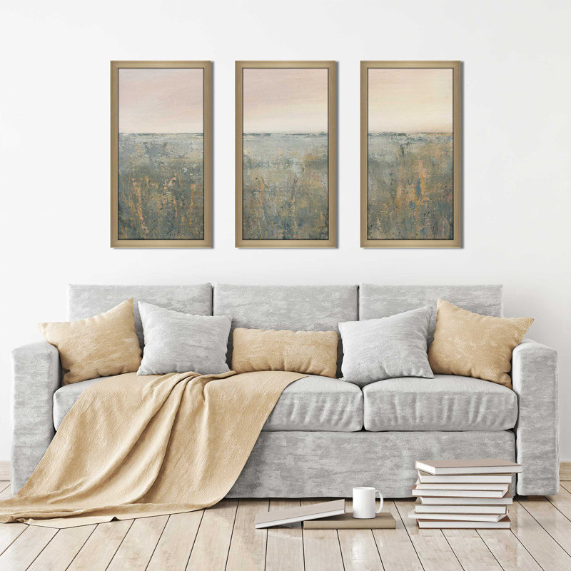 «Sunset Marsh», reproduction de peinture à l'acrylique à multiples images, L 52,5 po x H 33,5 po x P 1 po