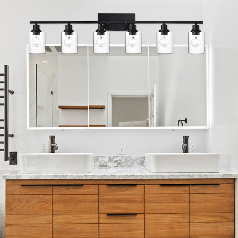 Éclairage de salle de bain noir à intensité variable 6 lumières Klorik