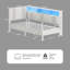 Single Bed Frame with Storage, LED and Charging Station | 190 x 90 cm Single Daybed Upholstered Sofa Bed, 3 Storage Compartments, Space-Saving Corner Design