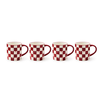 Cherry Check Mugs