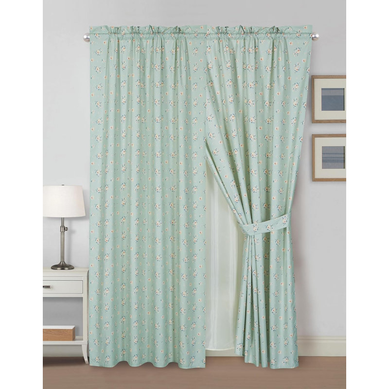 Thistle Printed Floral Curtain Set