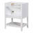 Elegant 24" White Bathroom Vanity Base With Solid Wood Frame And Ample Storage