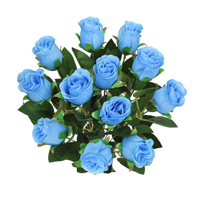 Bouquet de roses artificielles, Bleu