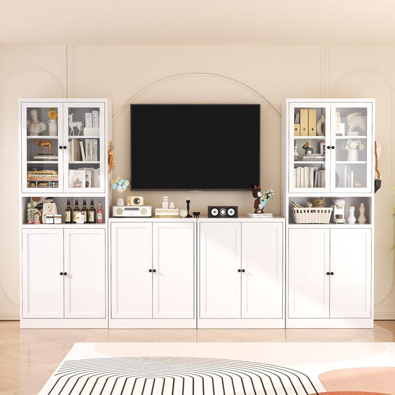  Garde-manger en métal 4 pièces avec tablettes réglables et sécurité anti-basculement pour la cuisine et le salon.