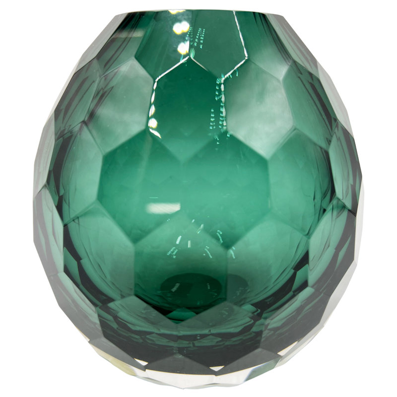 Affer Handmade Glass Table Vase, Green