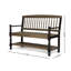 Banc d'extérieur en bois avec tablette, gris et noir pour un look élégant de rangement classique noir, fabriqué