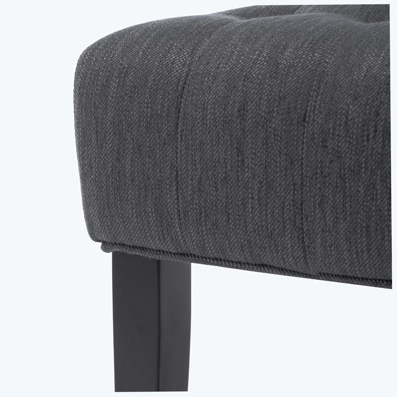 Emmalie 23'' Wide Tufted Slipper Chair Set, Charcoal Polyester Duplicate