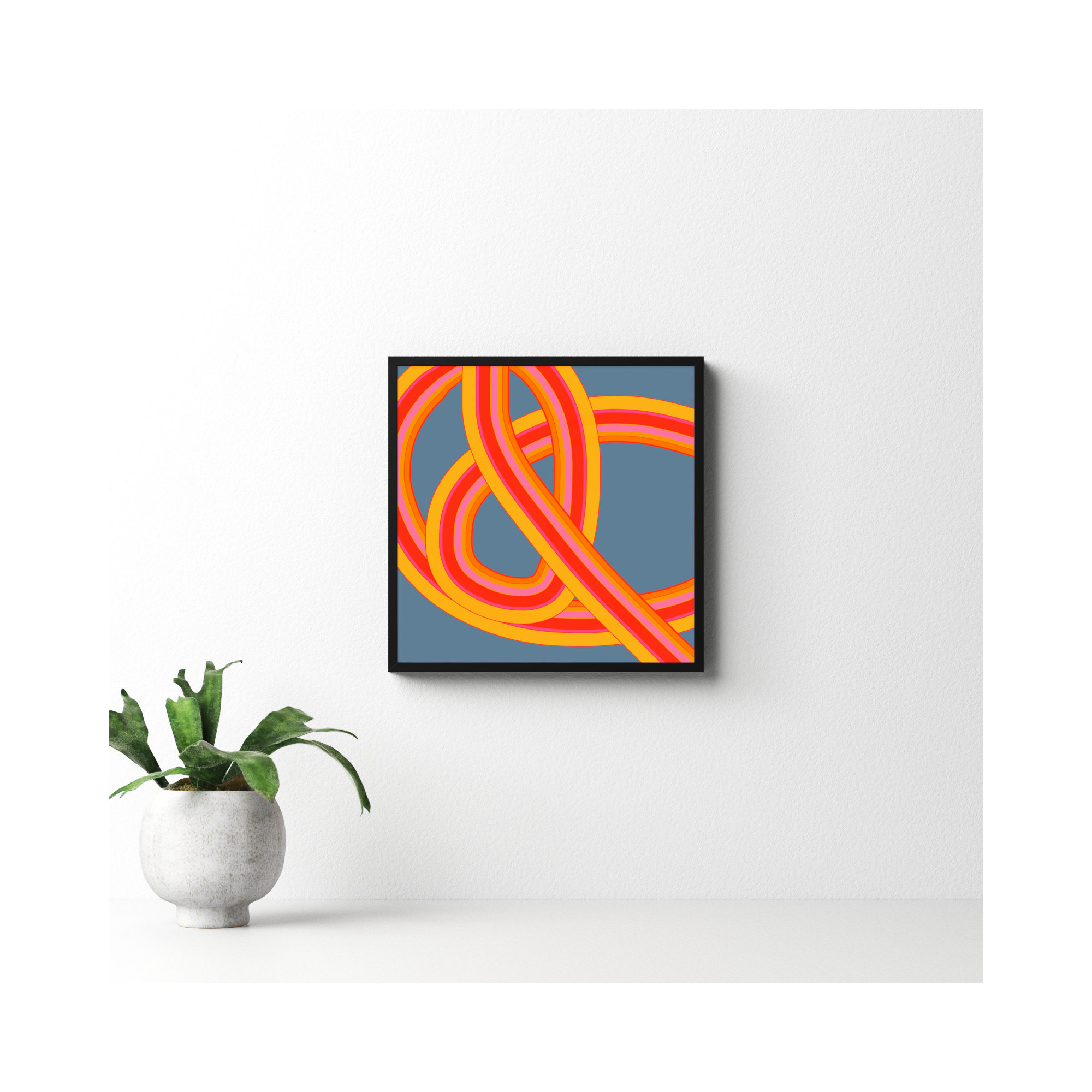 Twist Series I Hawaiian Twist by Jacques Pilon - Picture Frame Graphic Art, 16" H x 16" W x 1.25" D, Black
