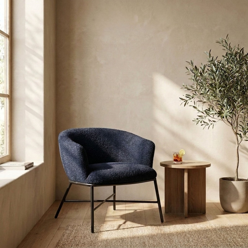 Shoko Upholstered Armchair, Blue