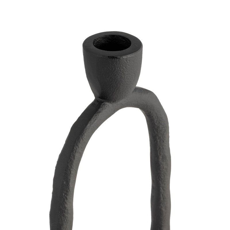 Porte-bougie ovale, H 11 po x l 4 po x P 4 po, Noir