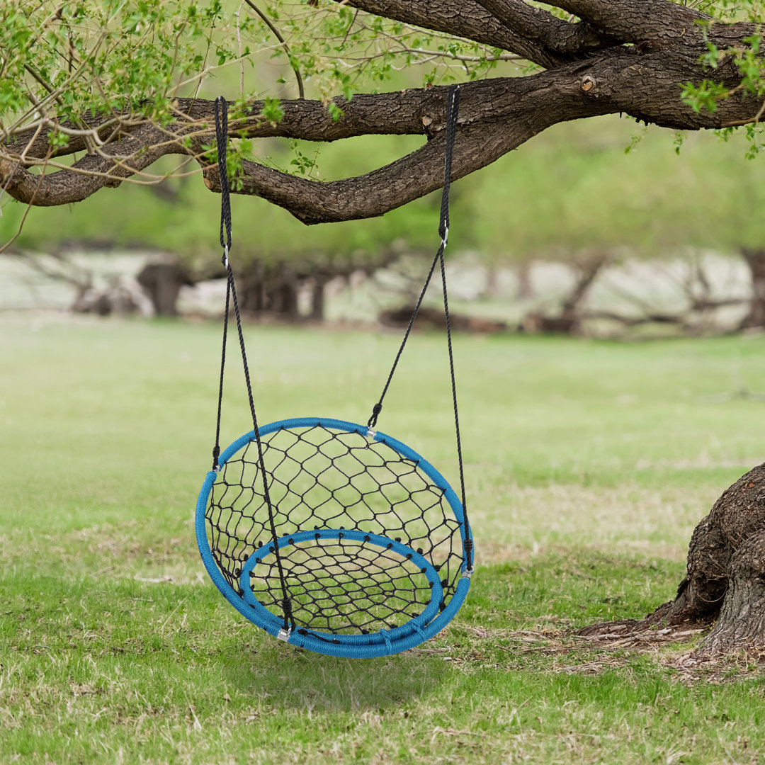 SereneLife 35.5” Web Swing Chair - Indoor/Outdoor Hanging Rope Spider Web Swing, Weatherproof, 440 Lb Capacity SereneLife Steel 35.5'' Blue DIY Swing Set Kit SereneLife