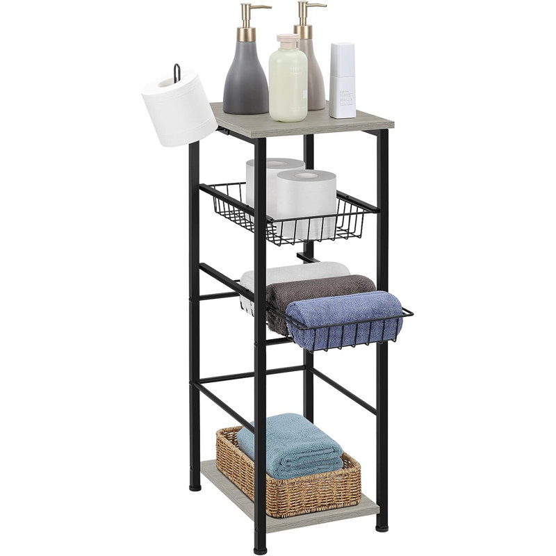 Freestanding Bathroom Shelves, Gray