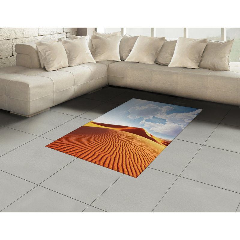 Desert High Density Long Fiber Poly Threads Decorative Area Rug Carpet, Rectangle 4' x 5'8"