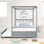 Lit double avec lit gigogne simple, gris-981526912