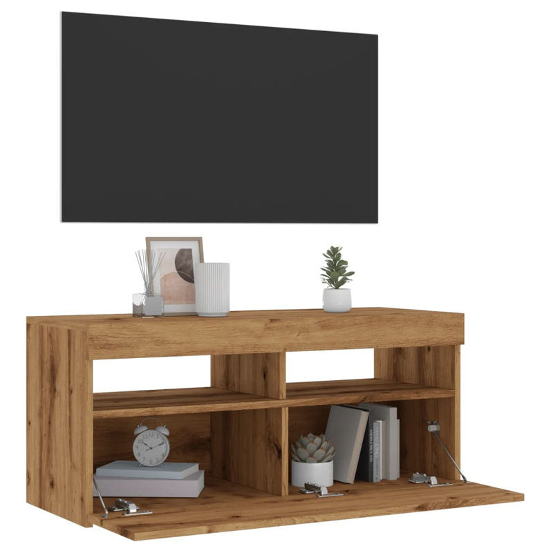 Madline Unfinished TV Stand, Artisan Oak, 90cm