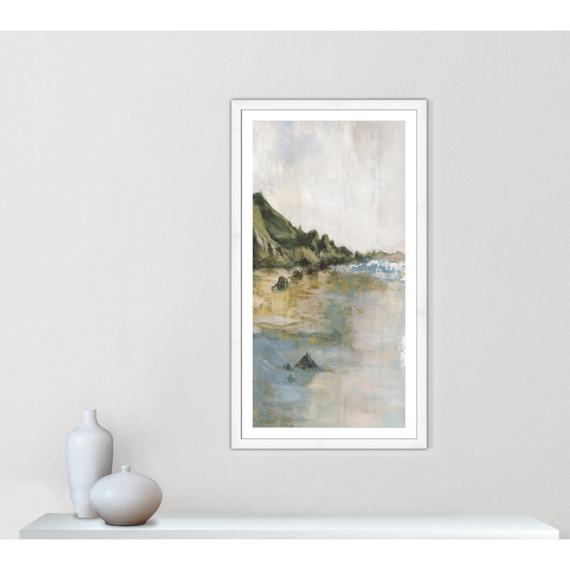 Impression «Tide’s Edge» par Casa Fine Arts, H 55 po x l 31 po x P 1,25 po, Blanc, Reproduction encadrée avec passe-partout