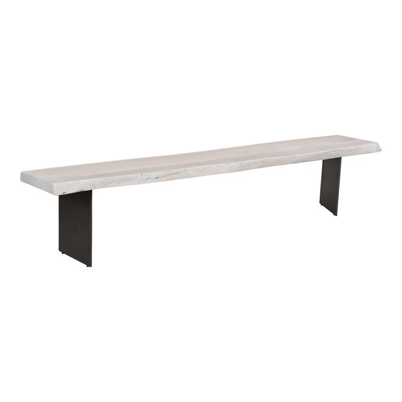Banc en bois Roberto 92 "Live Edge, Blanc