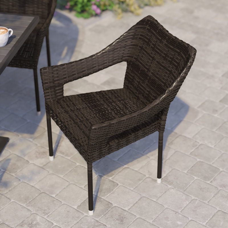 Leflore Stacking Outdoor Dining Chair , Espresso