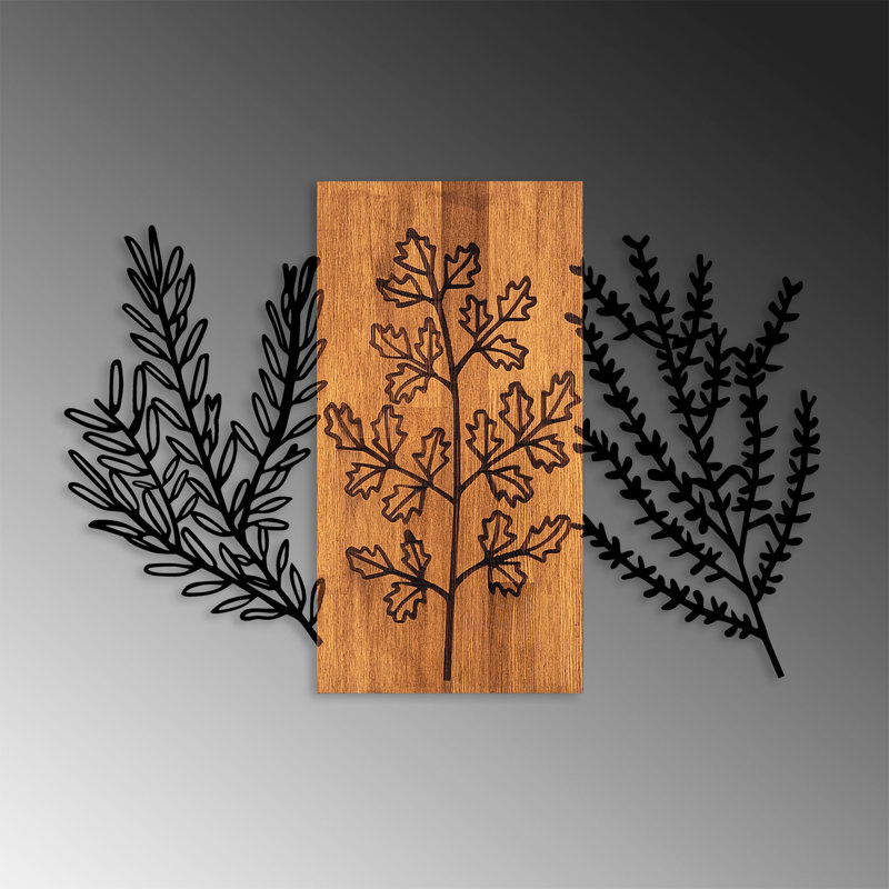 Farmhouse Plants & Flowers Wall Decor on Wood