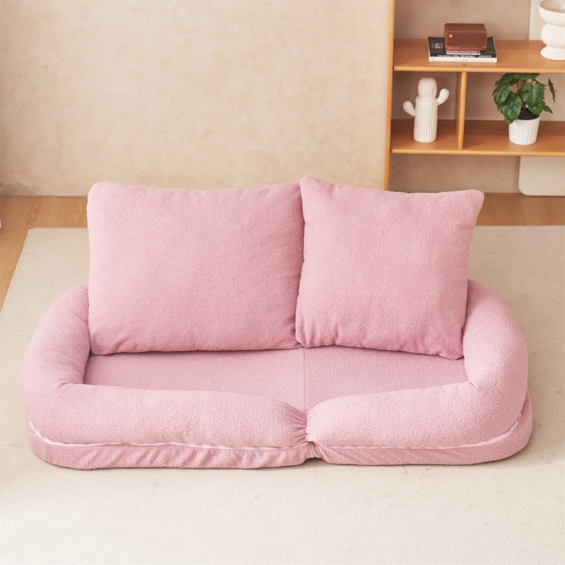 Triple Fold Down Sofa Bed, Pink