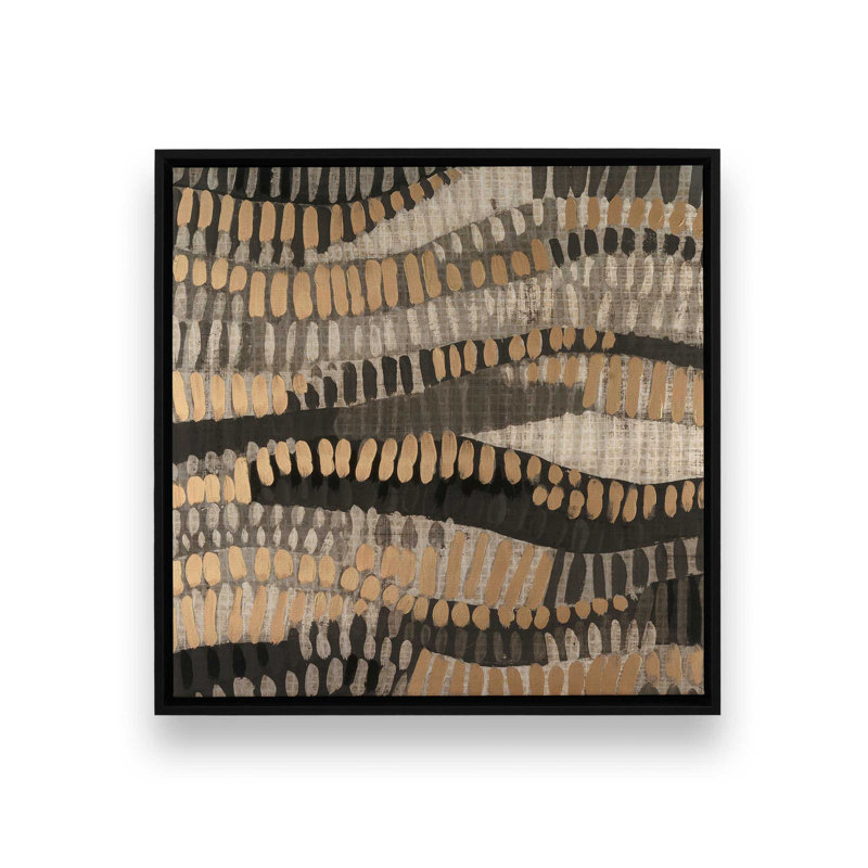 Reproduction d'art sur toile, "Metallic Onulation I" par June Erica Vess, H 12 po x l 12 po, Noir