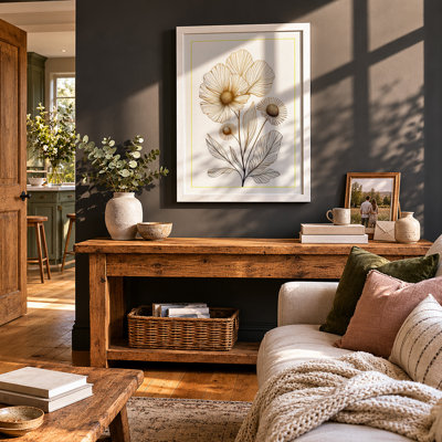 Study: Triple Bloom Botanical - Framed Print