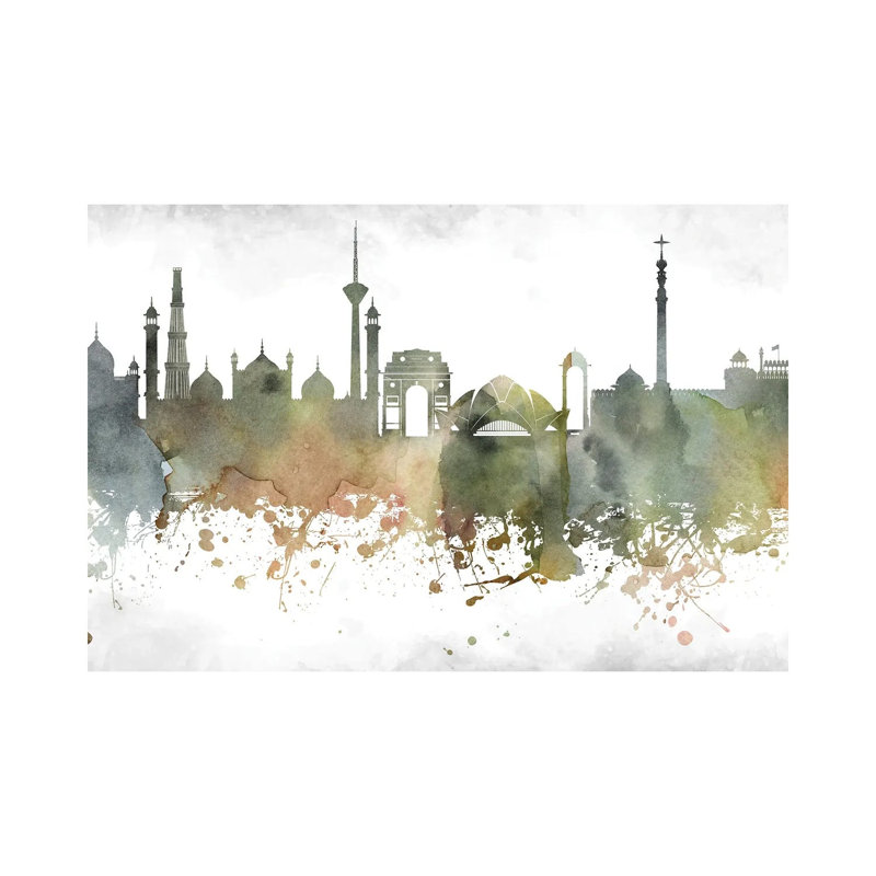 Delhi Skyline by WallDecorAddict - Wrapped Canvas Print, 20.32cm H x 30.48cm W x 1.9cm D