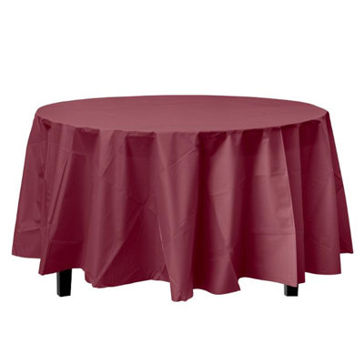 Nicole Fantini Plastic Disposable Round Tablecloth 84"