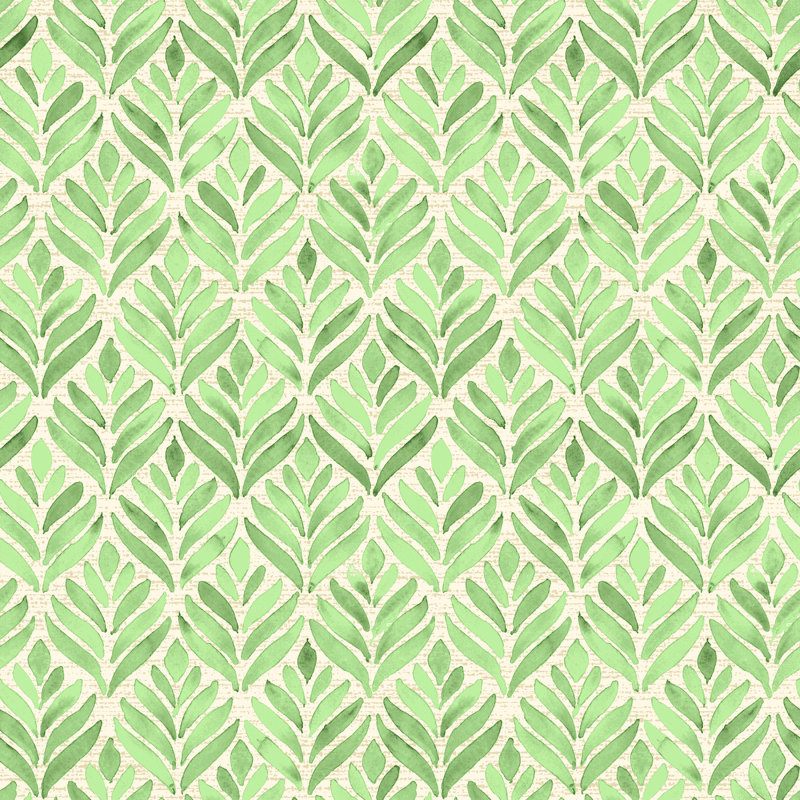72" x 22" Outdoor Chaise Lounge Cushion with Ties and Loop, Green Geometric