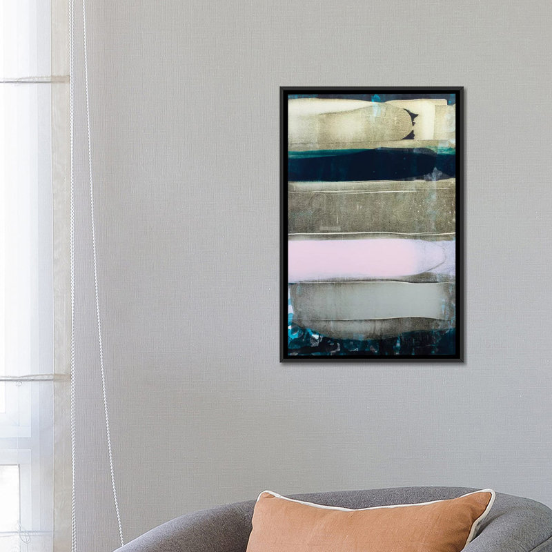 « number stripe i », impression sur toile, H 26 po x l 18 po x P 1,5 po, Toile avec cadre noir, Pas de tapis