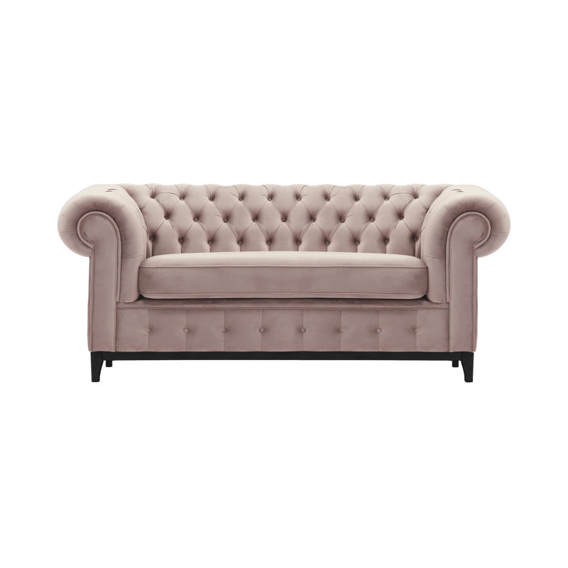 Fryar Velvet Sofa, 2, Flamingo, Black