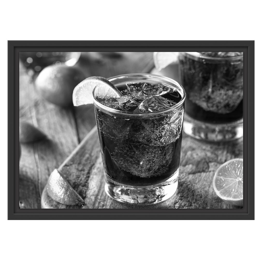 Gerahmtes Wandbild Erfrischender Cuba Libre Kunst B&W