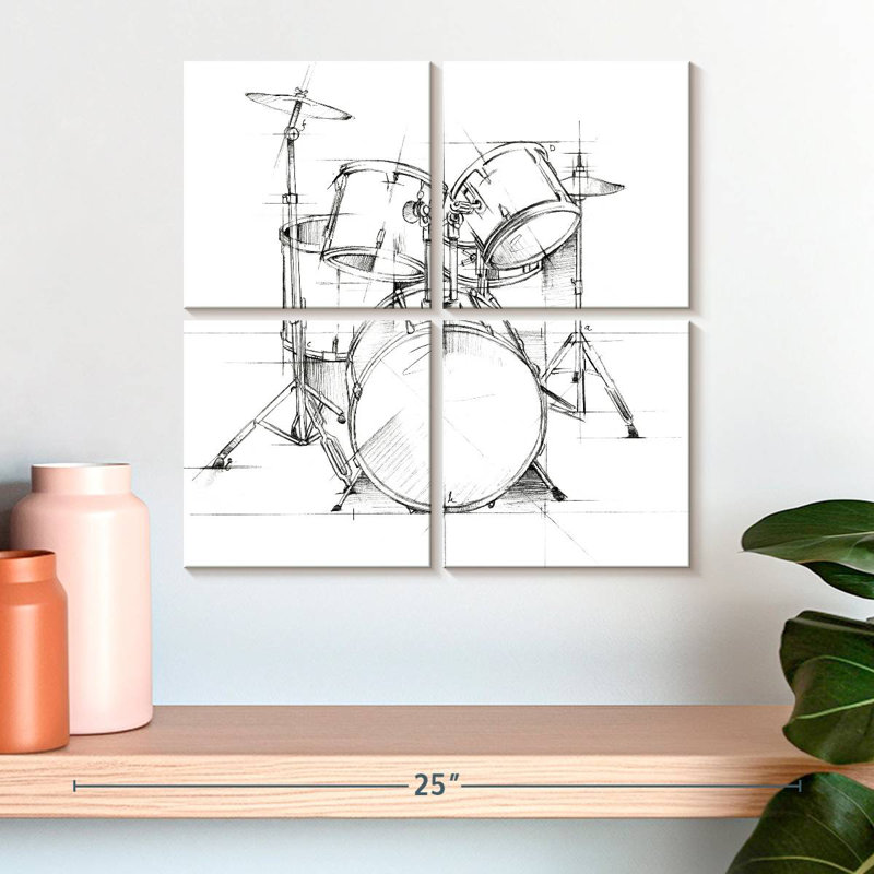 Abarca Drum Sketch, 18" H x 18" W