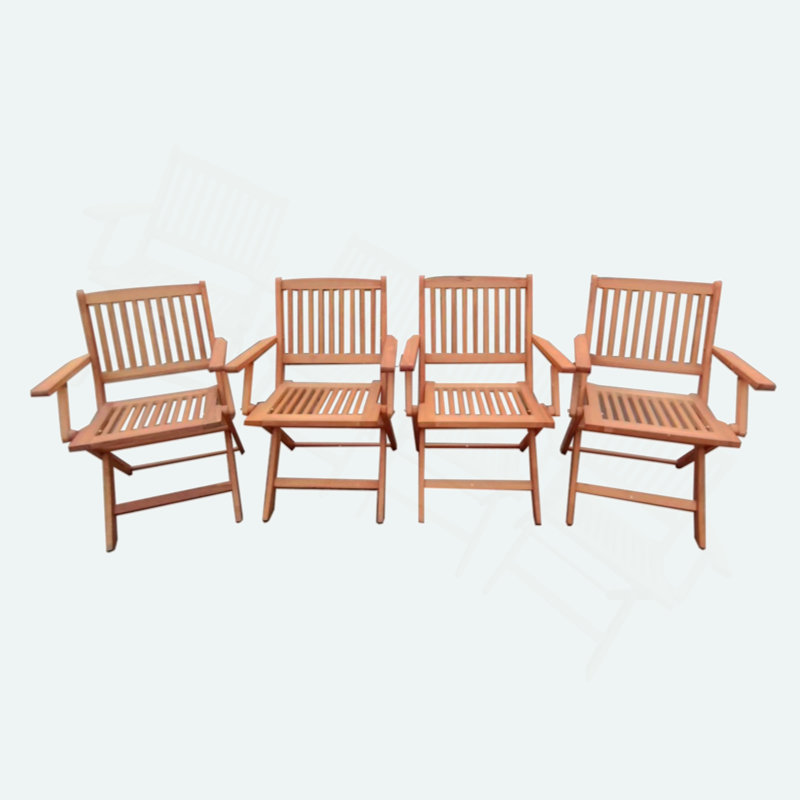 Ensemble repas de patio pliable avec 4 chaises pliantes | Utilisation intérieure / extérieure | Peu encombrant pour la terrasse, le balcon et le jardin