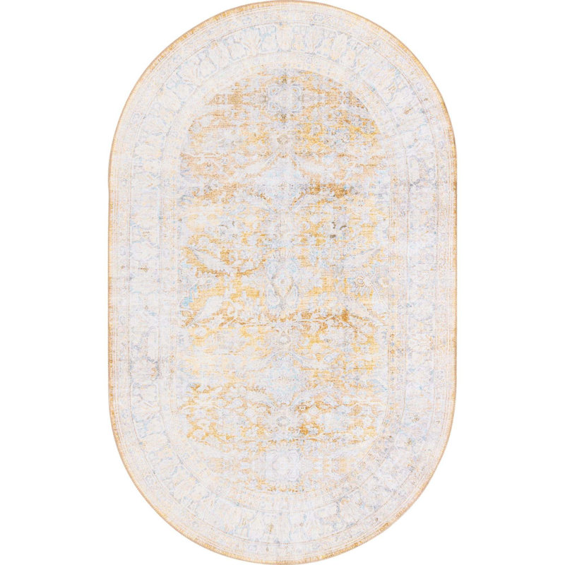 Saphira Chenille Oriental Indoor Rug, Oval 5' x 8'