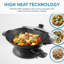 AROMA® 5Qt. Wok électrique avec couvercle en verre, antiadhésif facile à nettoyer, lavable au lave-vaisselle