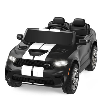 Dodge 24V Ride On Truck pour enfants, voiture électrique 2 places sous licence avec télécommande parentale 2,4 G et moteur 200 W x 2, noir