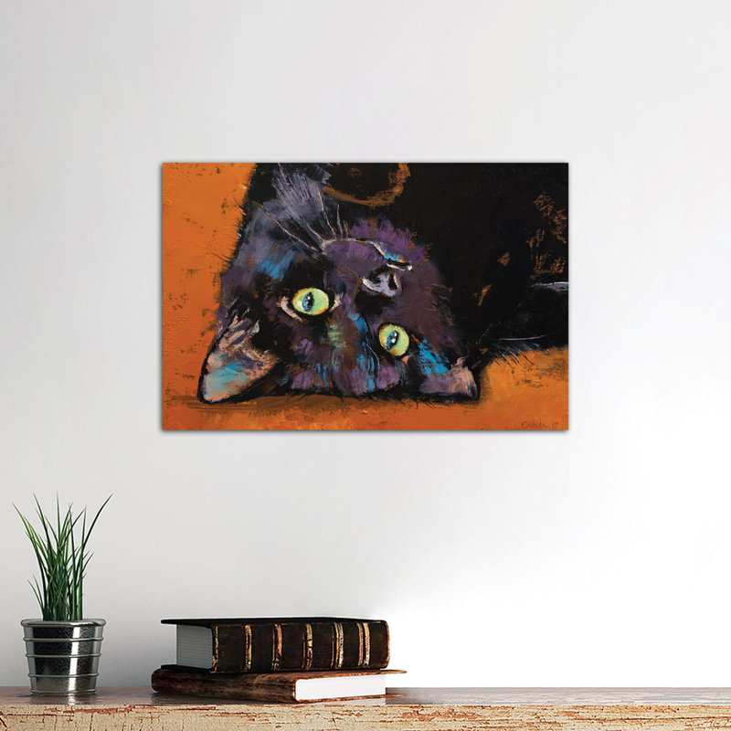 Upside Down Kitten by Michael Creese - Wrapped Canvas Painting, 66.04 cm H x 45.72 cm W x 3.175 cm D
