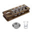 8 Shot Glasses Solid Wood Serving Set Tray