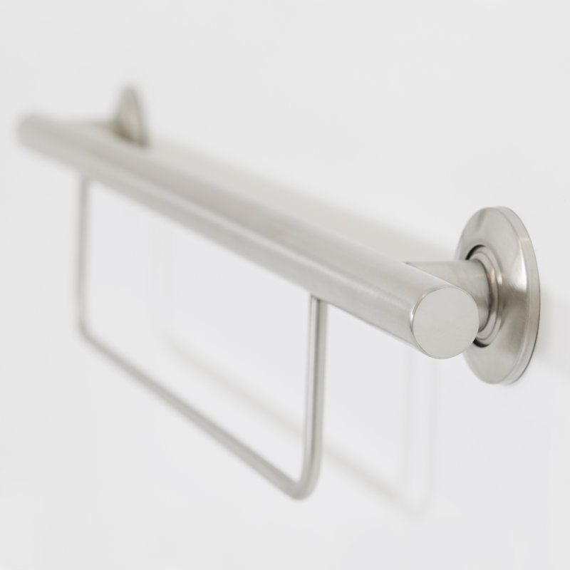 Barre d'appui 30 po avec porte-serviettes Newport, Acier inoxydable poli
